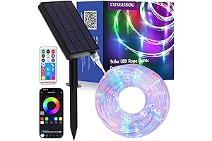 33FT 16 Million-Color USB & Solar Powered Waterproof LED Fairy Rope String Light