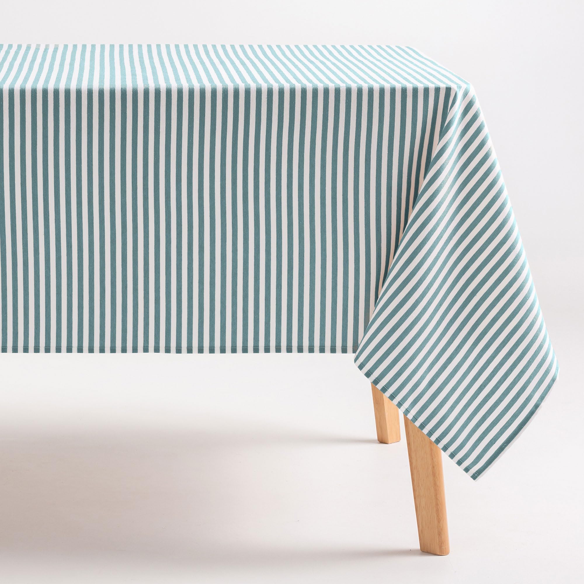 Gamusi Water Stain Resistant Rectangular Tablecloth Cotton Fabric Proof Marine Stripes, 160 X 200 Cm