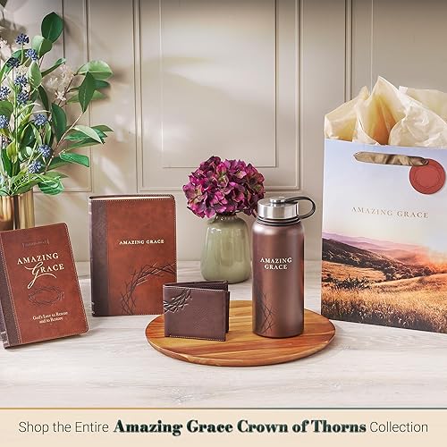 Miniatura 8 de Christian Art Gifts Large Stainless Steel Double Wall Vacuum Sealed Insulated Scripture Water Bottle for Men & Women Amazing Grace, Crown of Thorns