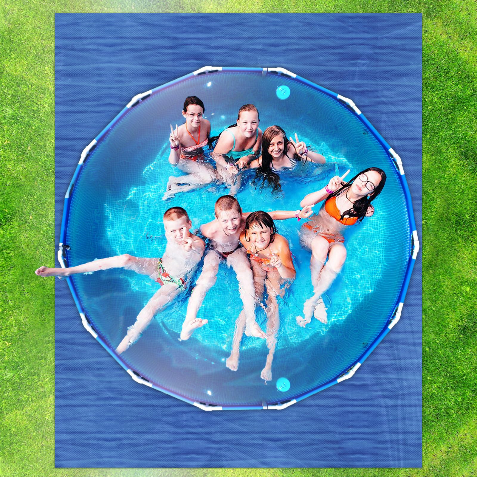 Tapis de Sol Piscine 300 x 200 cm, Convient aux Piscines Rectangulaires, Piscines Gonflables, Piscines pour Enfants, Protection Étanche, Protégez Le Fond de Votre Piscine