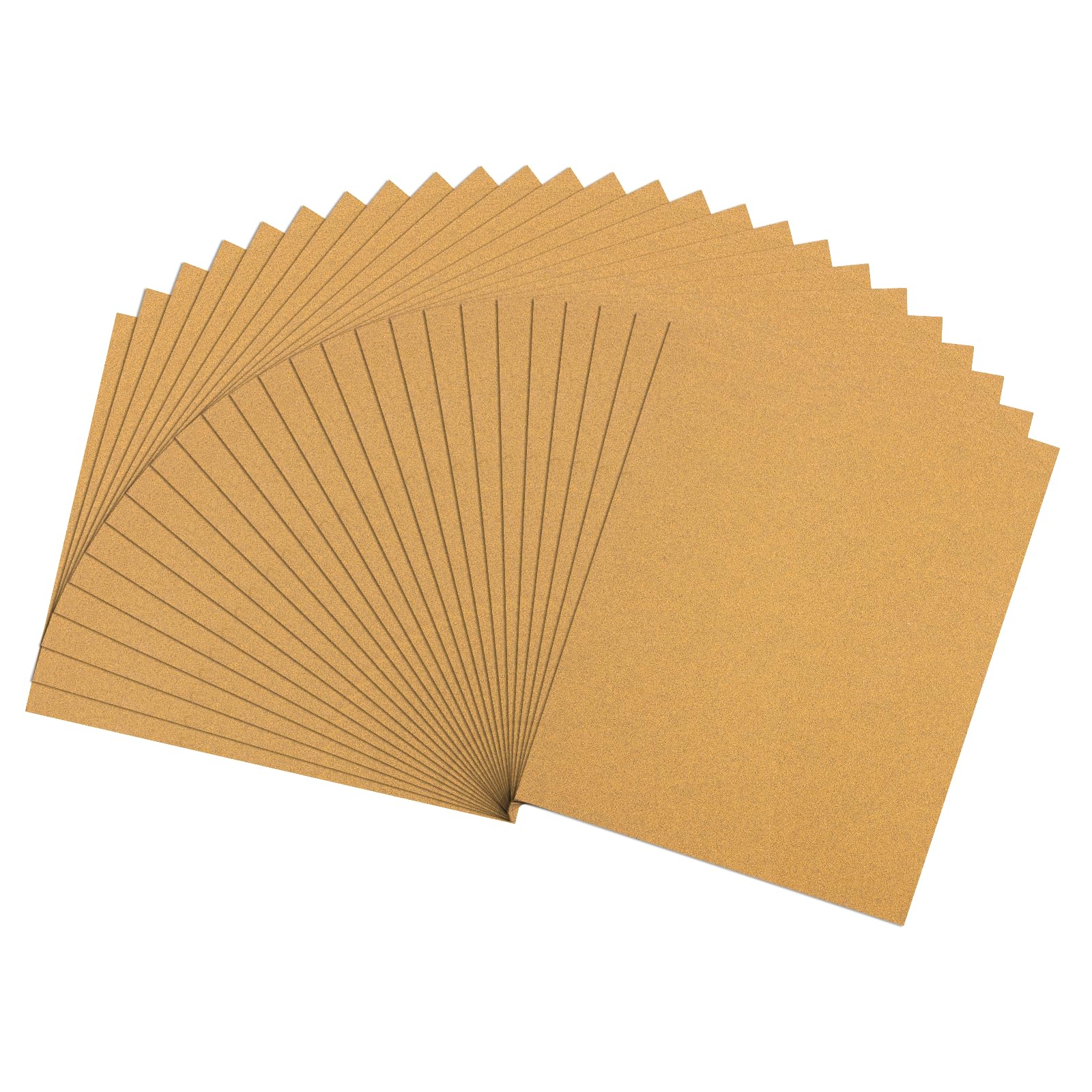 Rebower 25 Pcs 100 Grit Sandpaper, 4.5 x 5.5 Inch Sand Paper Alumina Abrasive Sanding Paper [ for Wood Craft & Furniture Repair & DIY Projects & Drywall Metal Auto Grinding], Gold