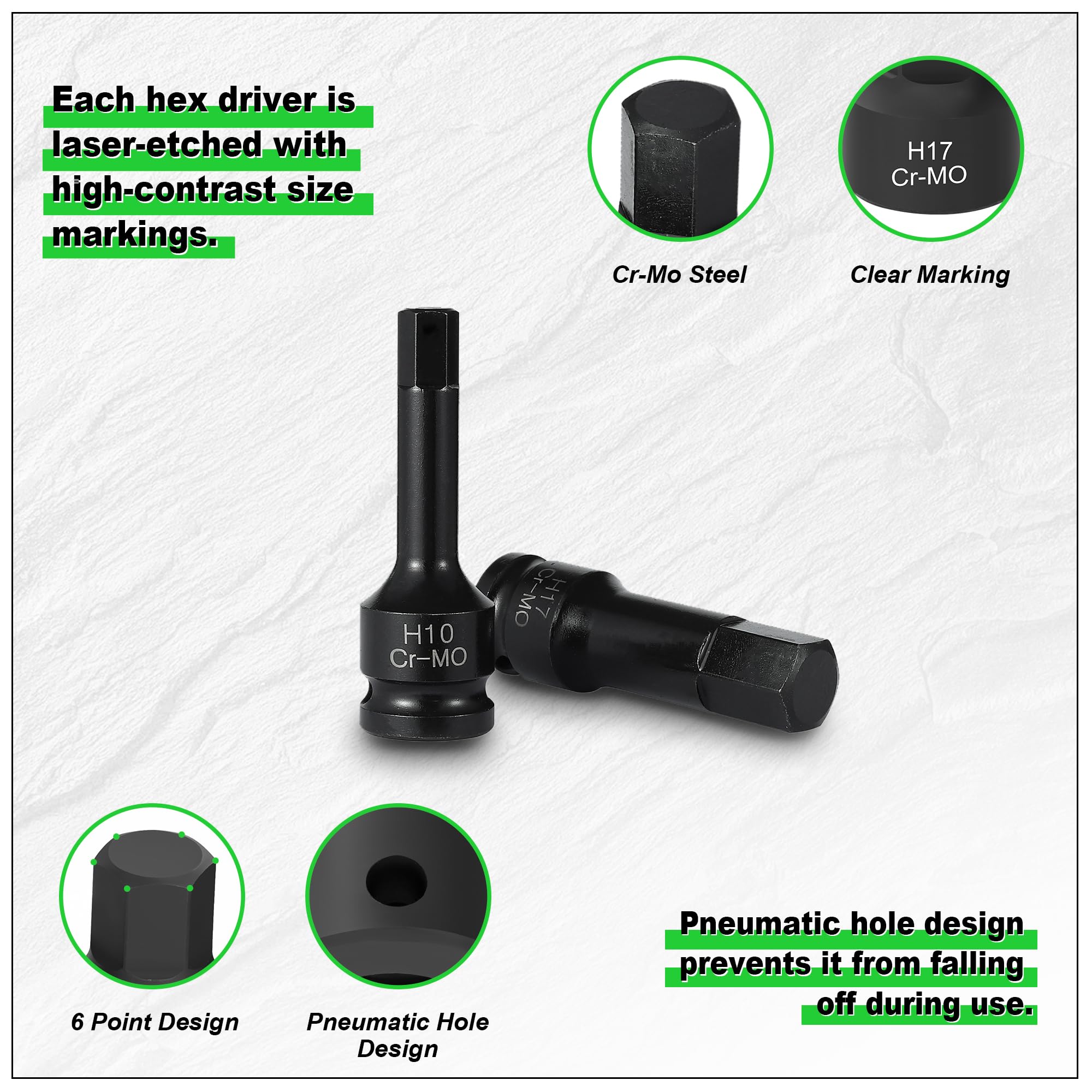 Snapklik.com : RENITECO 20-Piece 1/2" Drive Master Impact Hex Bit Set ...