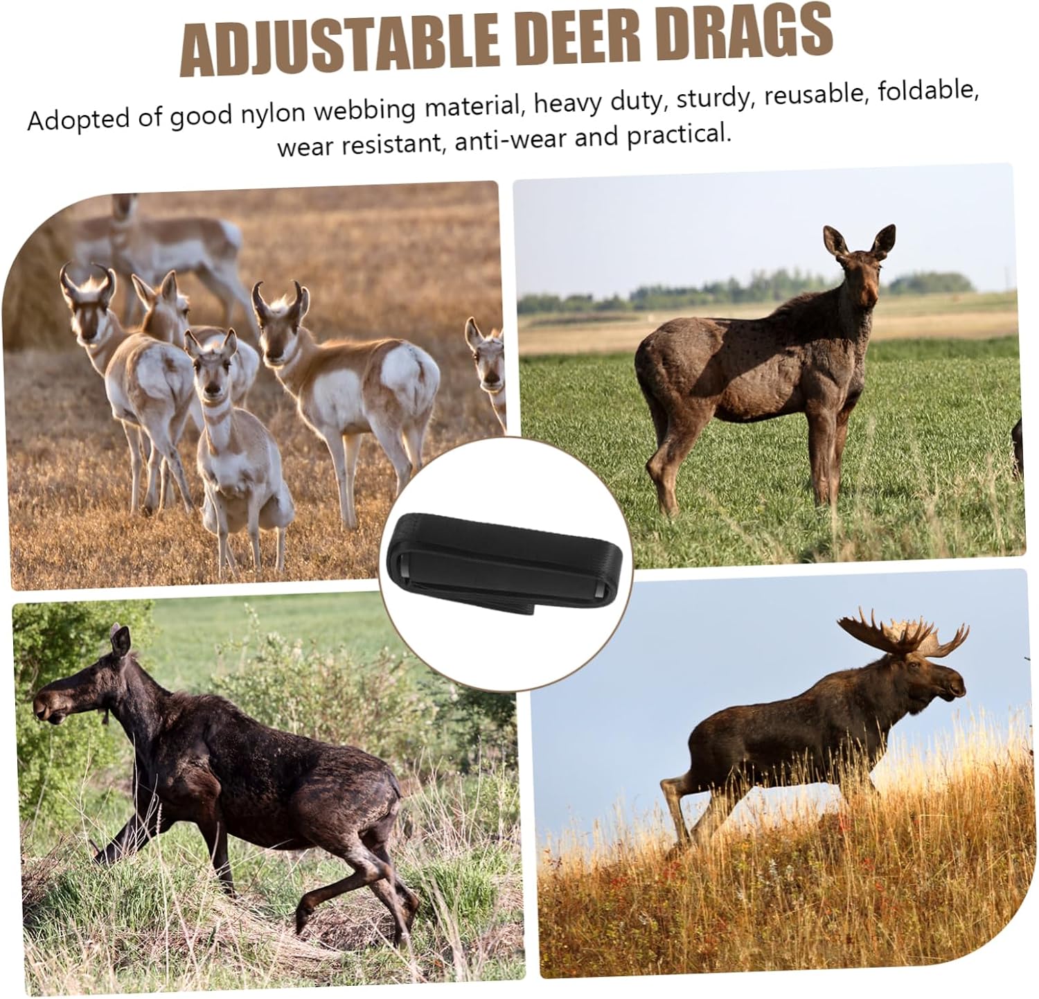 NOLITOY 2pcs Professional Tear-resistant Deer Drag Strap Hunting Accessory for Items Comfortable Handle for Extended Use
