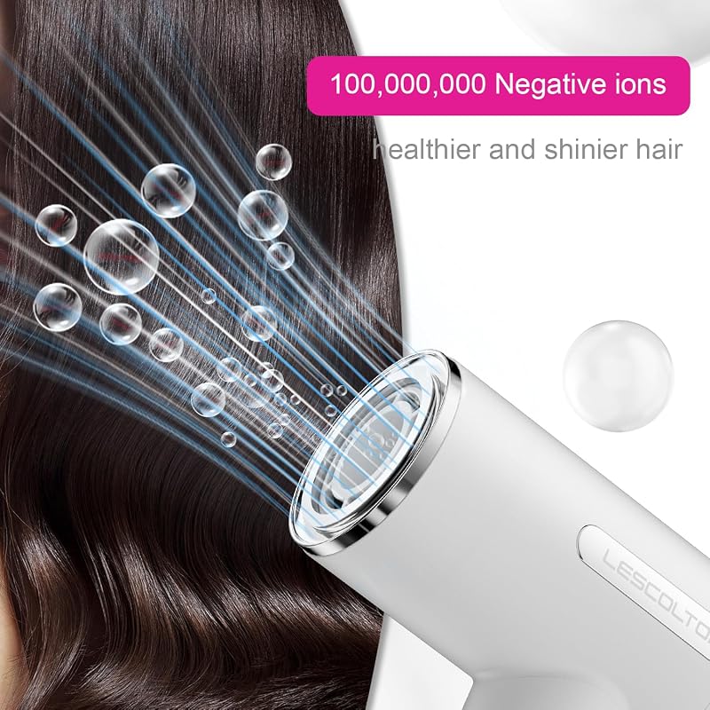 LESCOLTON Ionos Hajszárító 110000 RPM LED Kijelzővel Hőmérséklet Szabályozás Fehér