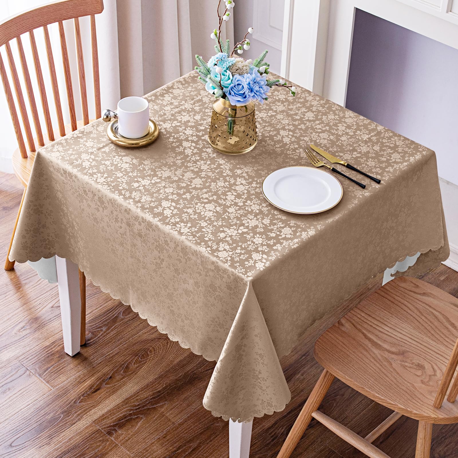 Smiry Square Waterproof Heavy Duty Vinyl Tablecloths, 54 x 54 Inch