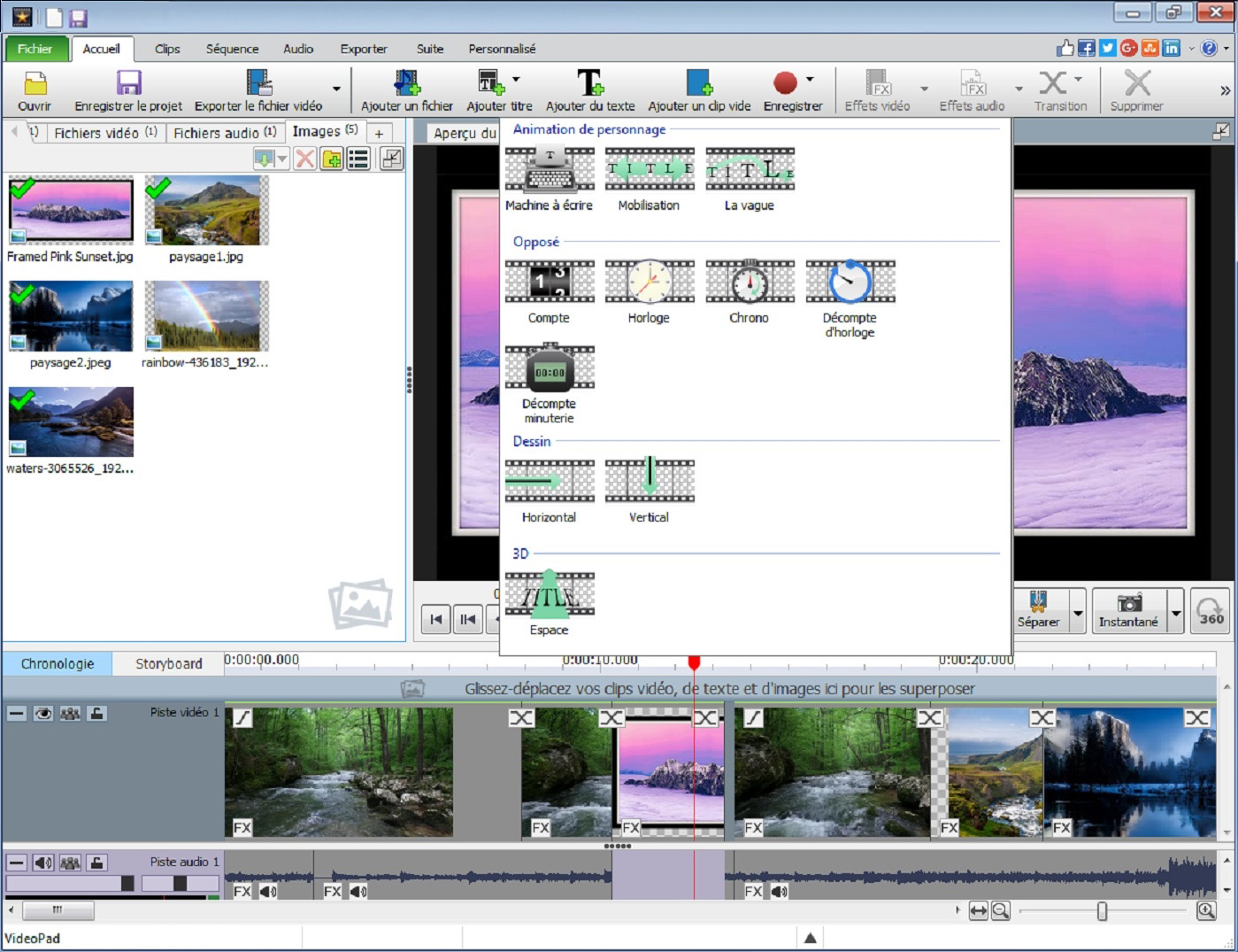 VideoPad - Logiciel de montage vidéo [Téléchargement]