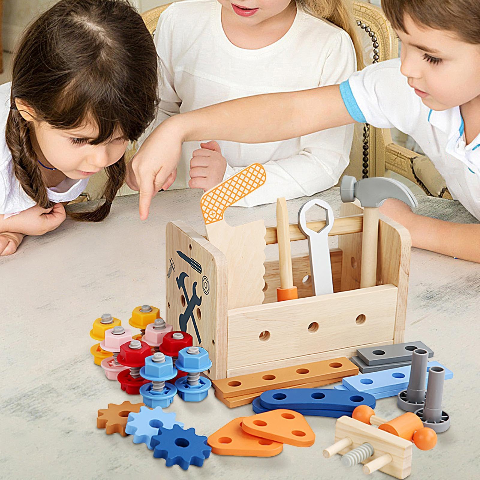 Giochi Montessori Per Bambini, Torre Gioco Da Tavolo Con Bastoncini