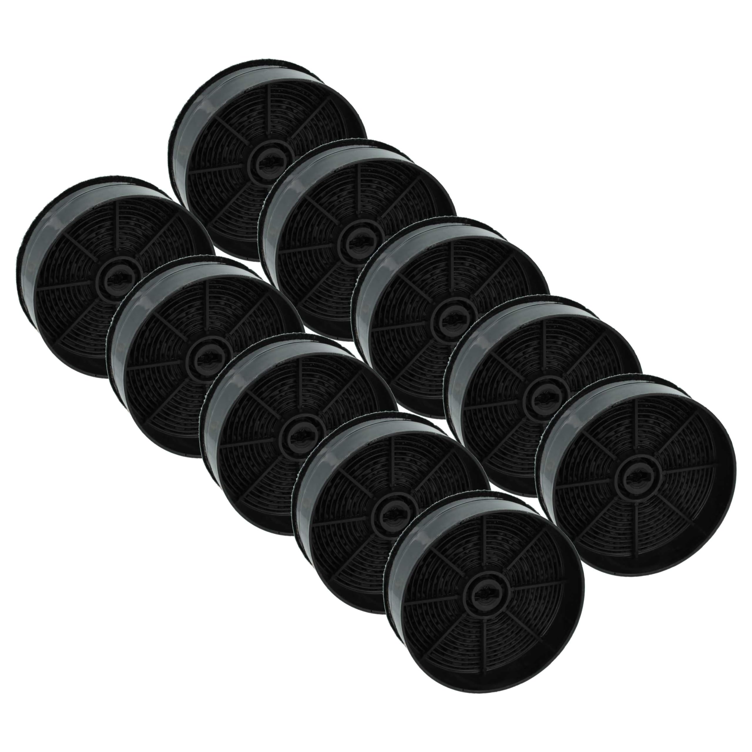 vhbw 10x Activated Carbon Filter compatible with Faber INKA SMART C LG A70, INKA SMART HC X A52, INKA SMART C LG A52 Extractor Hood - 12.4 cm