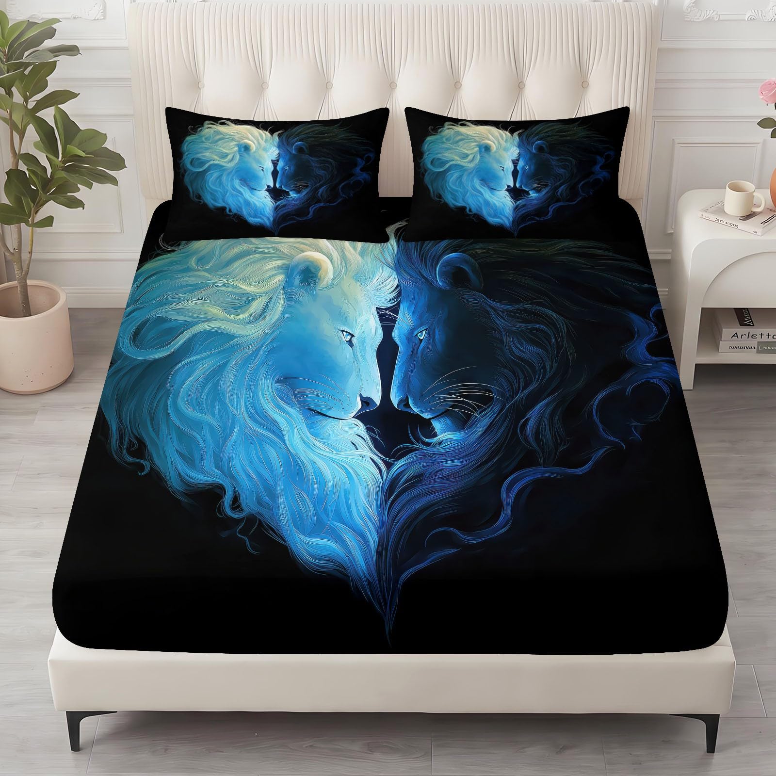 Juego de sábanas bajeras ajustables de 3 piezas, 90 x 200 cm, gradiente de color, de microfibra suave, con 2 fundas de almohada de 80 x 80 cm, colchones de hasta 30 cm