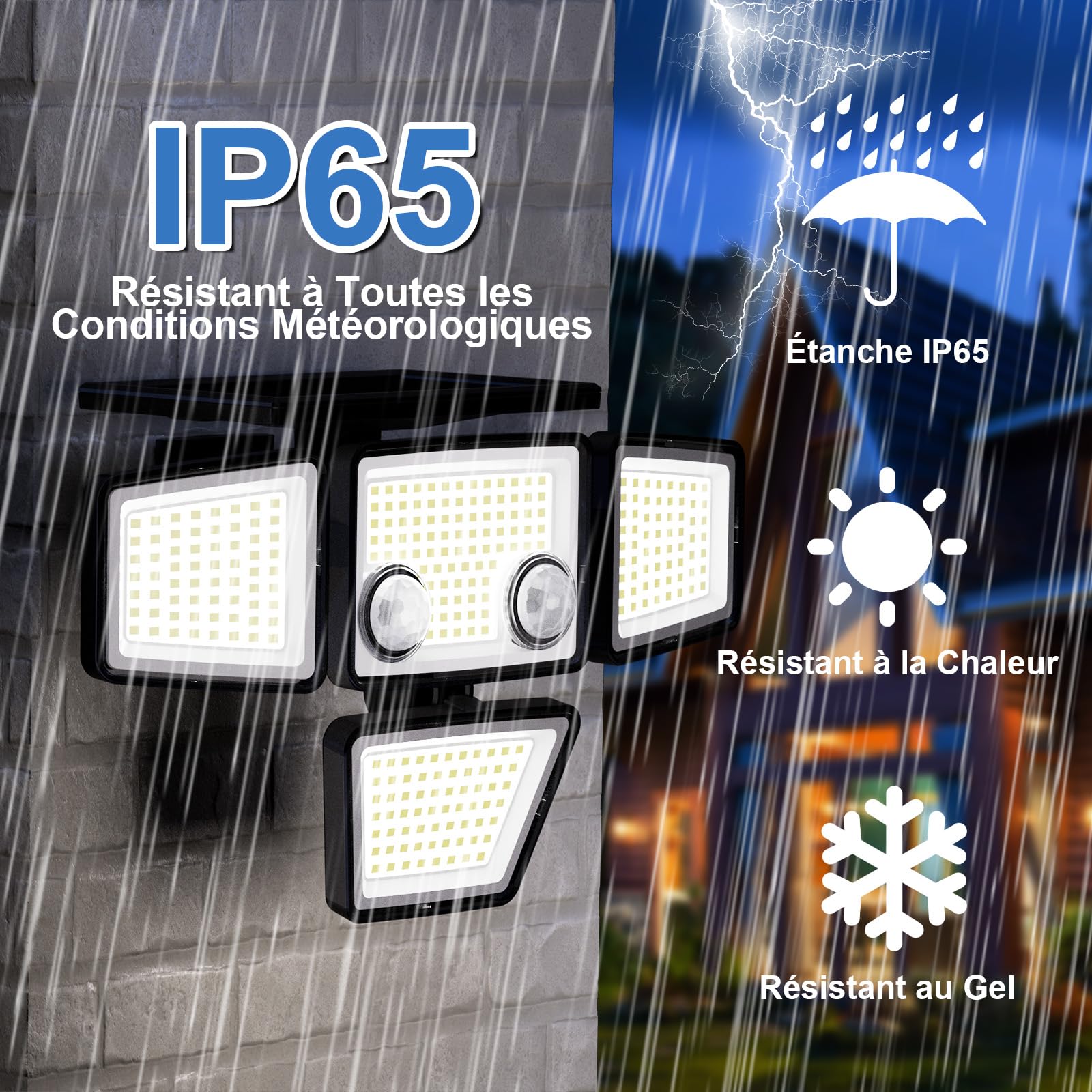 K KASONIC Lampes Extérieures Solaires à Double Capteur, 2500LM Projecteurs Extérieurs avec Télécommande, 6500K Lampes Solaires, Lot de 2 Solaires de Sécurité à Détecteur de Mouvement Imperméables