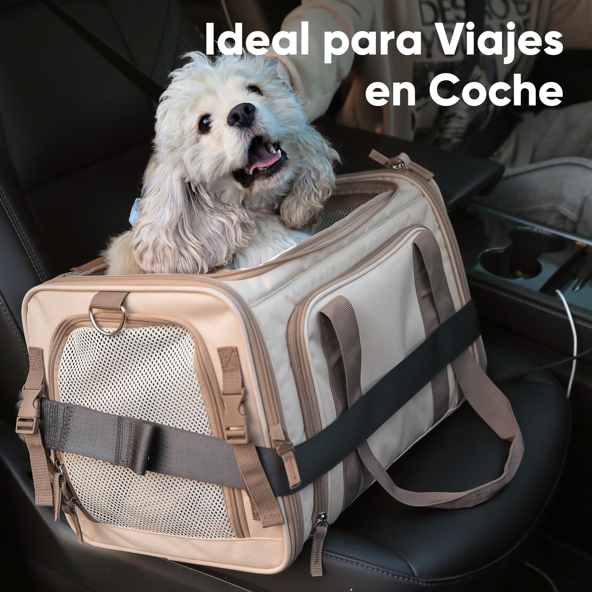 FUKUMARU Transportador expandible para Gatos, 46 x 30 x 28 cm, Suave transportador de Perros Aprobado por aerolíneas, transportador Duradero para Perros pequeños con Malla antiarañazos, Rosa