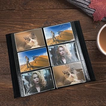 Photo Album 4x6 for 300 Photos Pictures PU Leather Cover for Wedding Albums Family Photo Book Pocket Vacation Birthday Photo Albums Hold (B-Black)