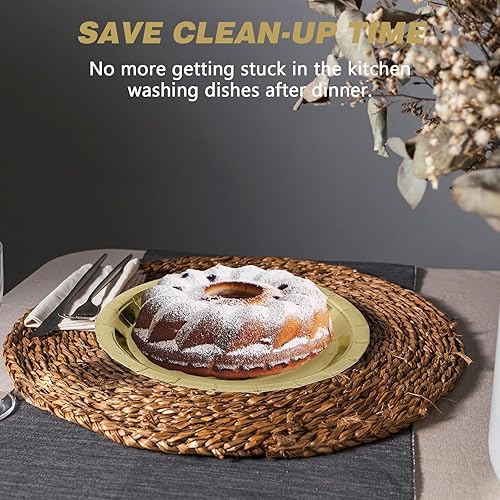 Miniatura 94 de Platos de papel desechables rojos, 50 platos llanos de 9 pulgadas a granel para suministros de fiesta, platos de fiesta de colores y resistentes