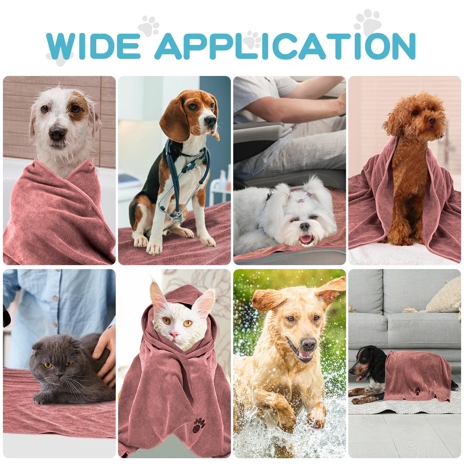 Microfiber Dog Towels 6 Pack, Perfect Shower & Bath Supplies for Dogs view 7