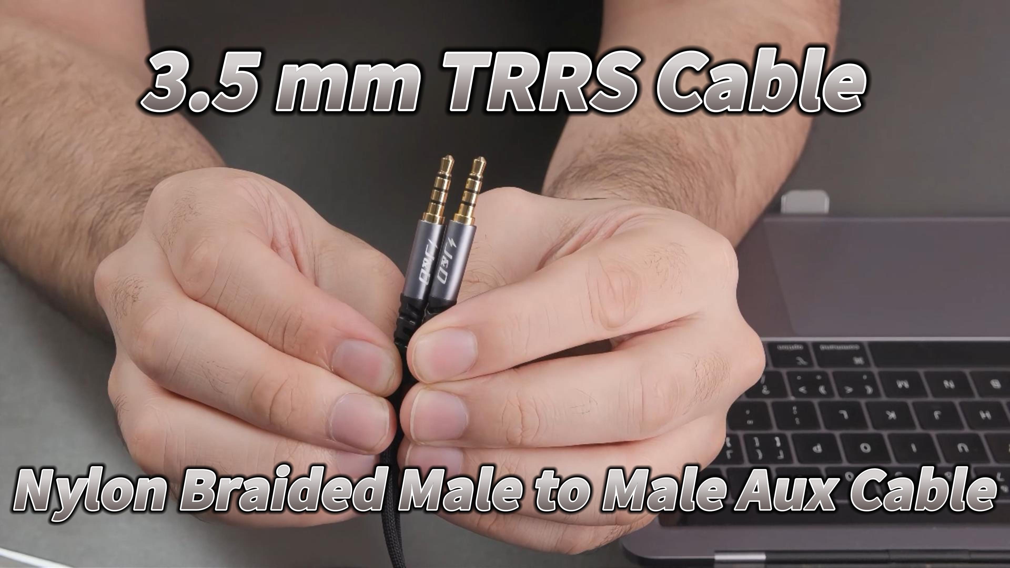 Amazon.com: J&D 3.5 mm TRRS Cable, Nylon Braided Male to Male Aux