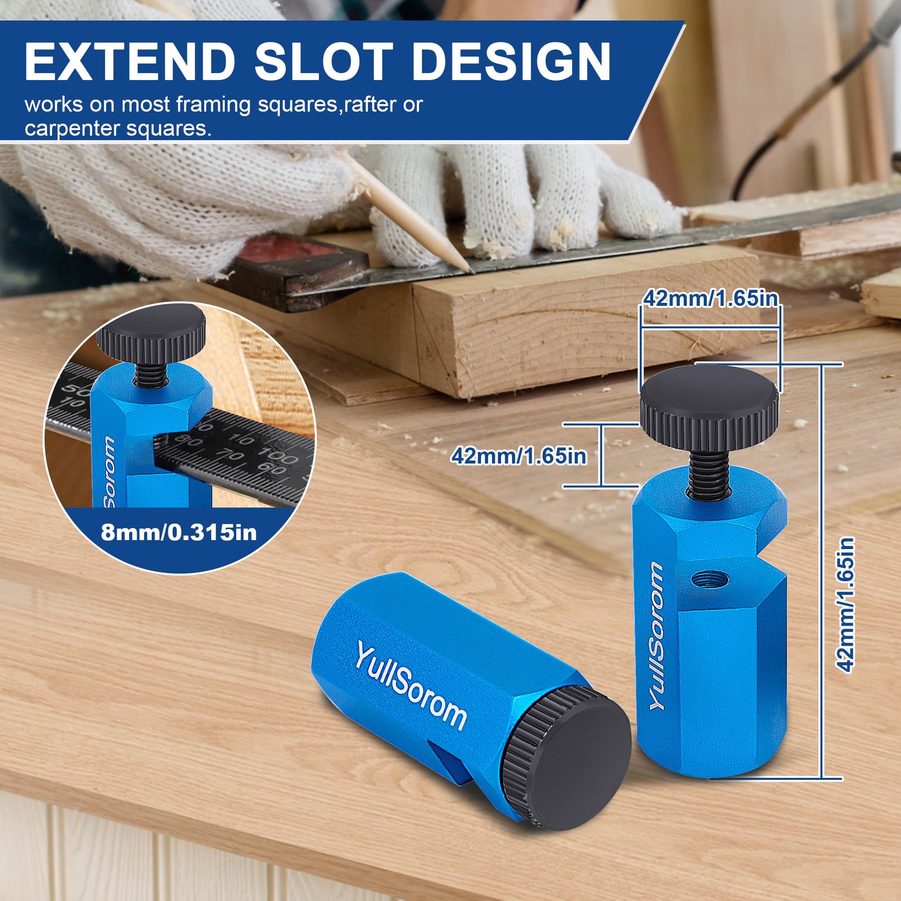 Stair Gauges for Framing - Blue Kit with Holder -4