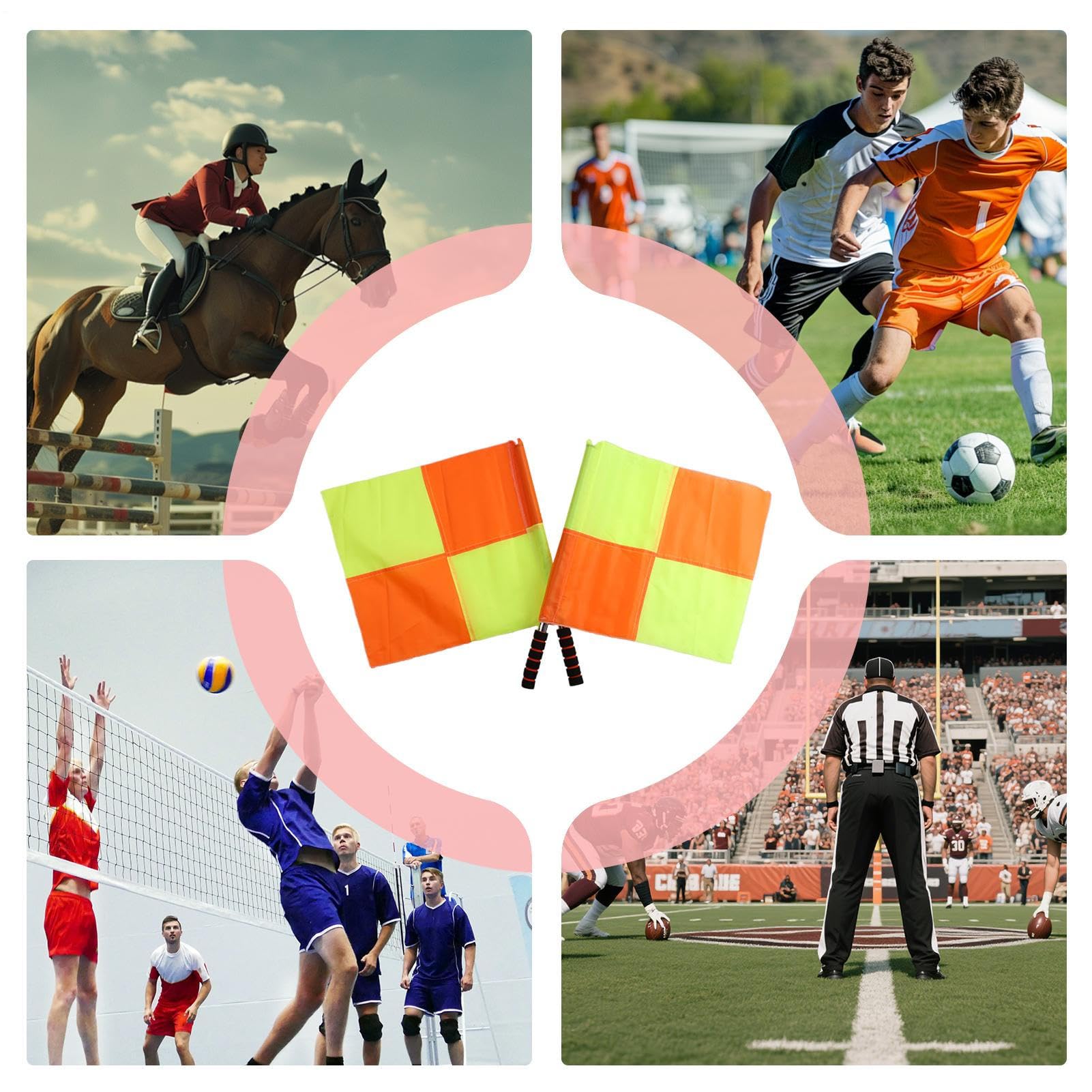 Bandiere di segnalazione per arbitri - Giallo arancione brillante, comoda impugnatura in spugna, maniglia in acciaio inossidabile, accessorio sportivo professionale | Adatto per Calcio Pallavolo Parti