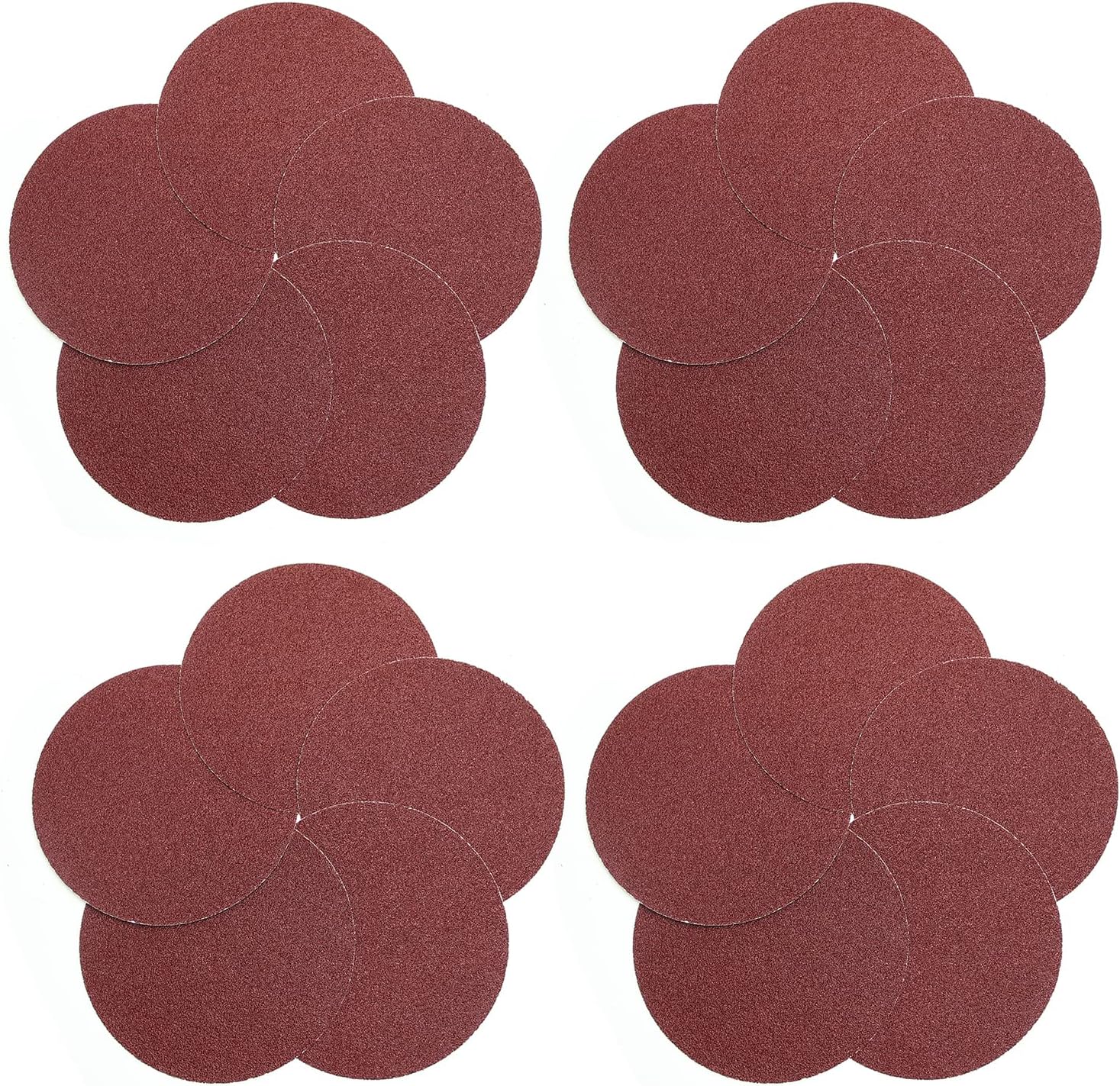 Utoolmart PSA Sanding Discs, 6-inch Self Stick Adhesive Back Sandpaper, 60 Grits No-Hole Aluminum Oxide Sanding Paper, for Random Orbital Sander, Wood, Metal Polishing, 20 Pcs