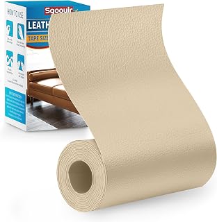 Leather Repair Tape, Self Adhesive Leather Repair Patch Kit Light Beige | 4" x 63" Vinyl Repair Kit for Boat Seat, Waterproof Leather Patches for Furniture, Car Seat, Upholstery, Couch, Sofa, Chairs