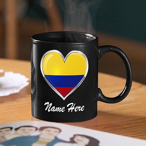 Miniatura 4 de Taza de café Colombia personalizada con la bandera del país, tazas de viaje colombianas con nombre personalizado, cumpleaños, Navidad, Acción de
