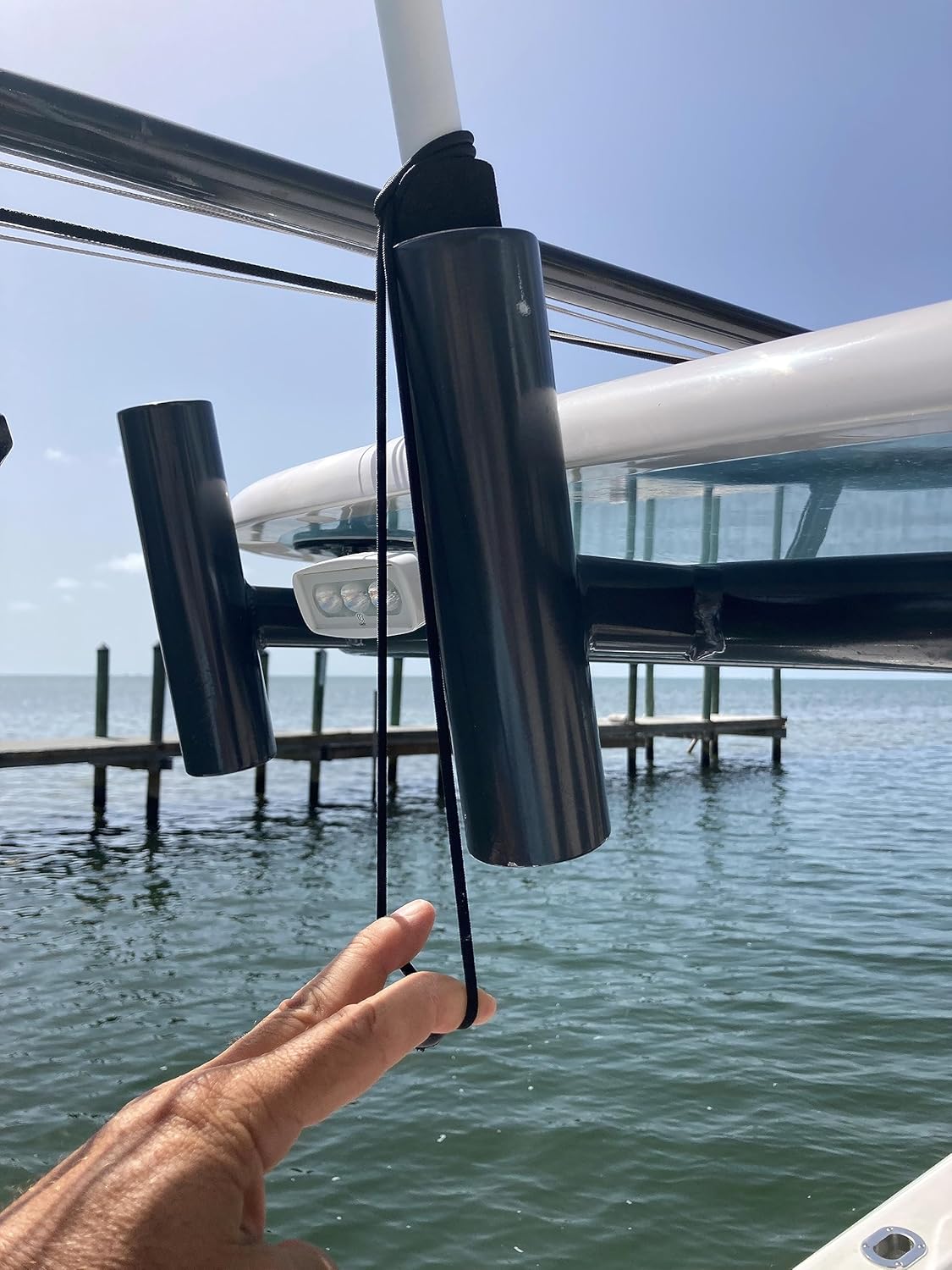 Boat Flag Pole with Rod Holder Mount by Boat Trix Fiberglass Flagpole, 7/8 Inch Diameter, Thick Wall, Durable with Stainless Steel Hardware and Soft Grip, Including Bungee Cord Retainer - Image 9