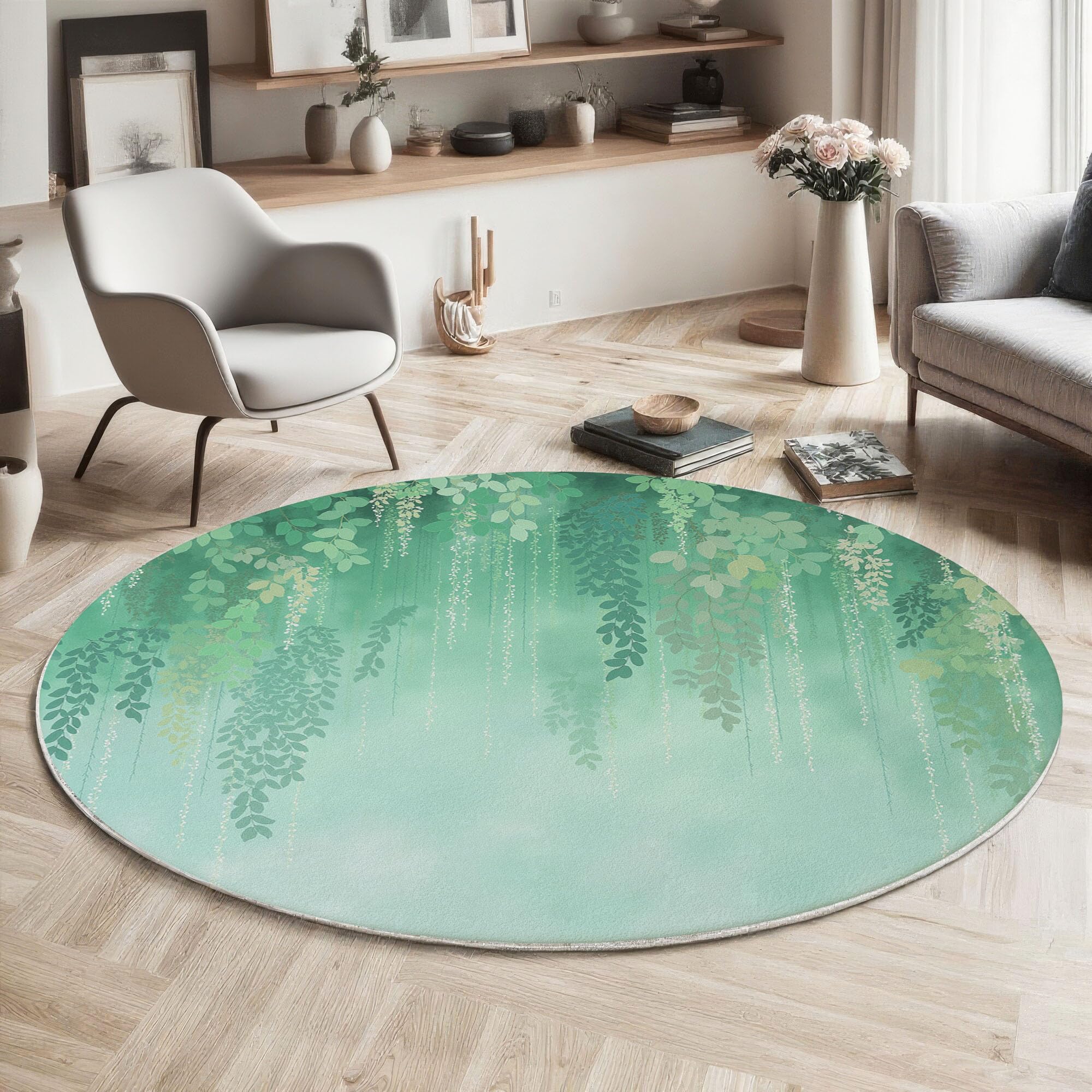 Tapis forêt de vignes aquarelle pour créer un salon chaleureux et apaisant