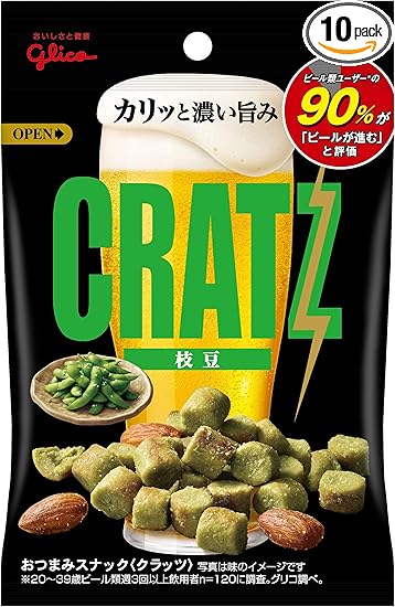 Amazon 江崎グリコ クラッツ 枝豆 42g 10個 おつまみ ビールに合う スナック菓子 クラッツ 食品 飲料 お酒 通販