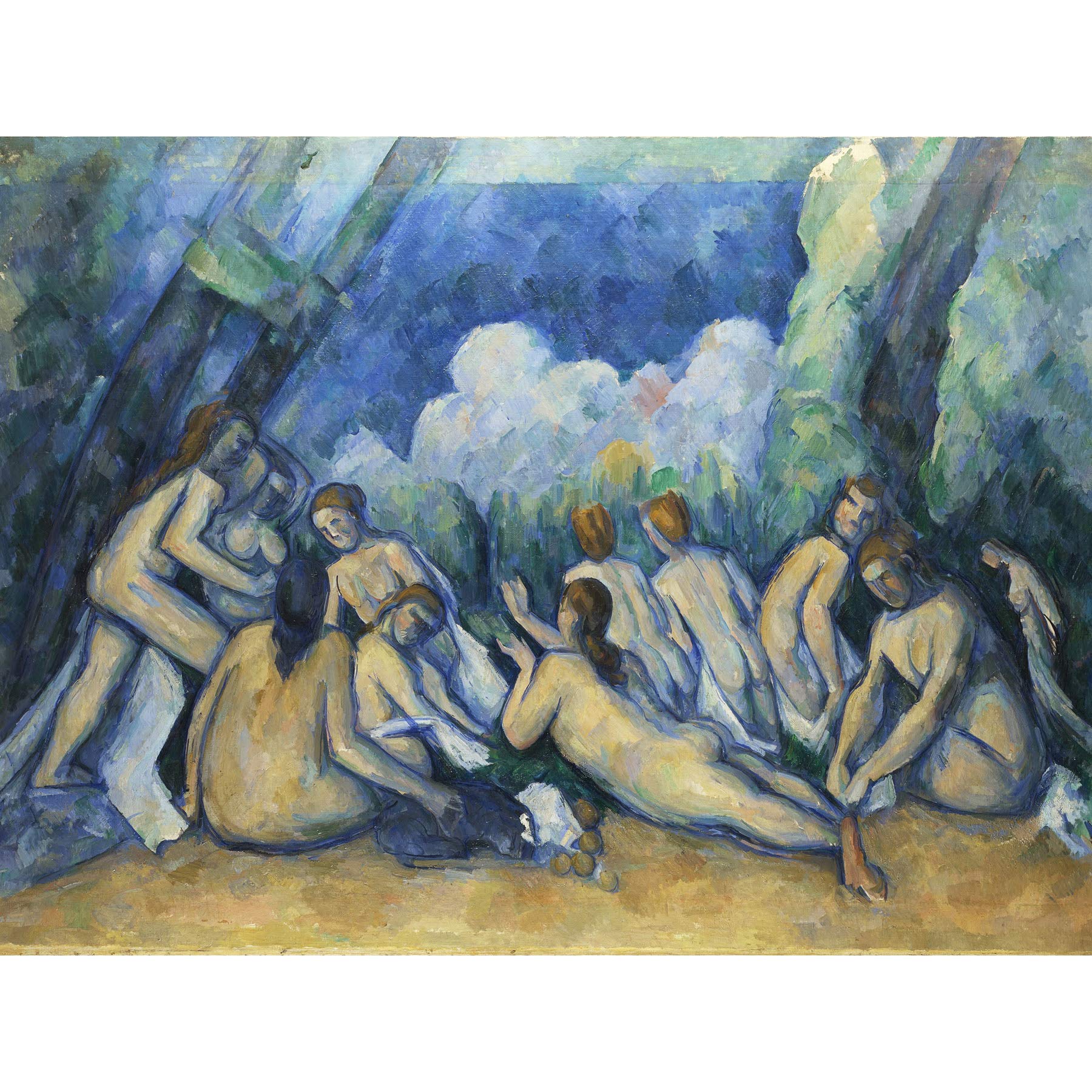 Paul Cezanne Bathers Les Grandes Baigneuses Large Art Print Poster Wall Decor Premium Mural