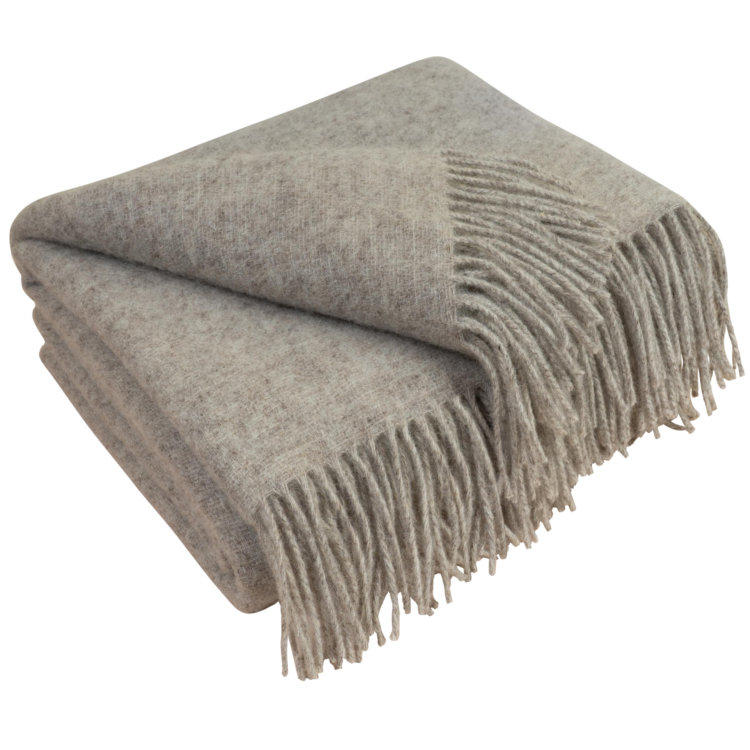 LYHome 100% Wool Blanket - Brown Scandinavian Rhombus