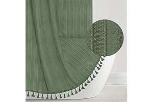 Seasonwood Boho Green Shower Curtain for Farmhouse