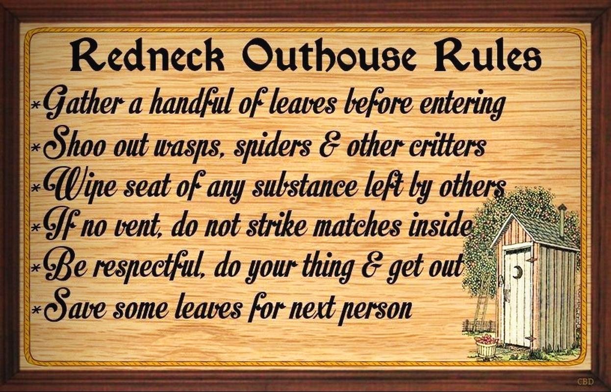 Your Lucky Decor (Redneck Outhouse Rules) Wall Decor Rustic Primitive Hard Wood Sign Plaque