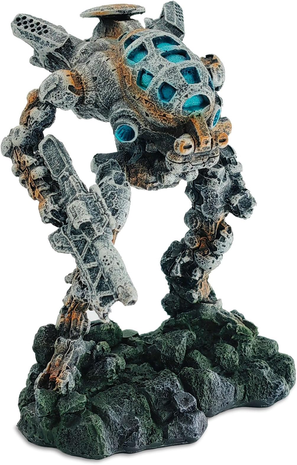 MITCHENIFY Machine Warrior Fish Tank Decorations, Resin Robot Aquarium Decorations, Betta Fish Tank Decor Accessories