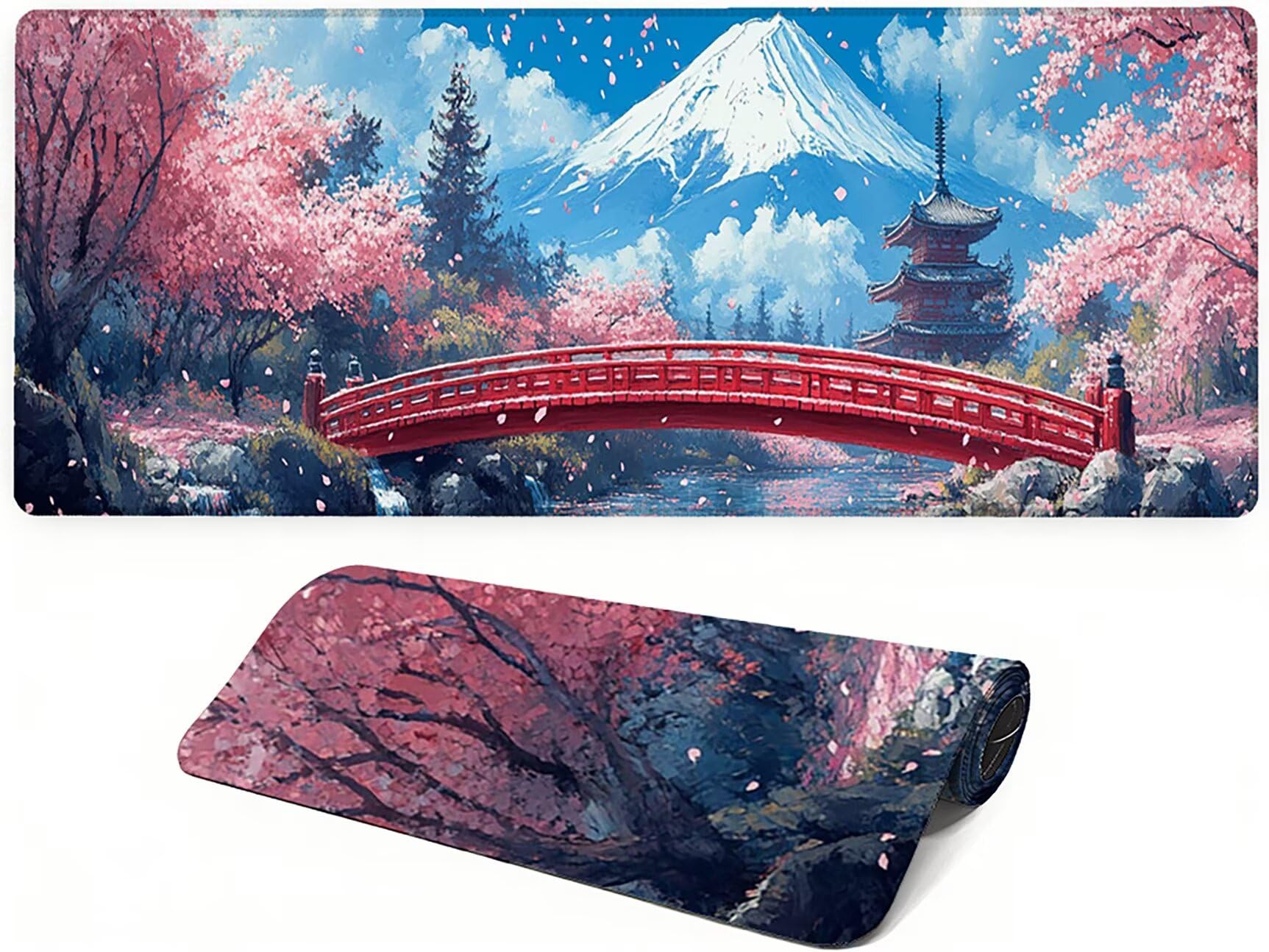 Podkładka pod mysz Lejnlnng XXL - 120x60cm - kwiaty wiśni duży gracz podkładka pod mysz, krajobrazowa antypoślizgowa gumowa mata na biurko, wodoodporna pianka o wysokiej precyzji i szybkości JL-7414