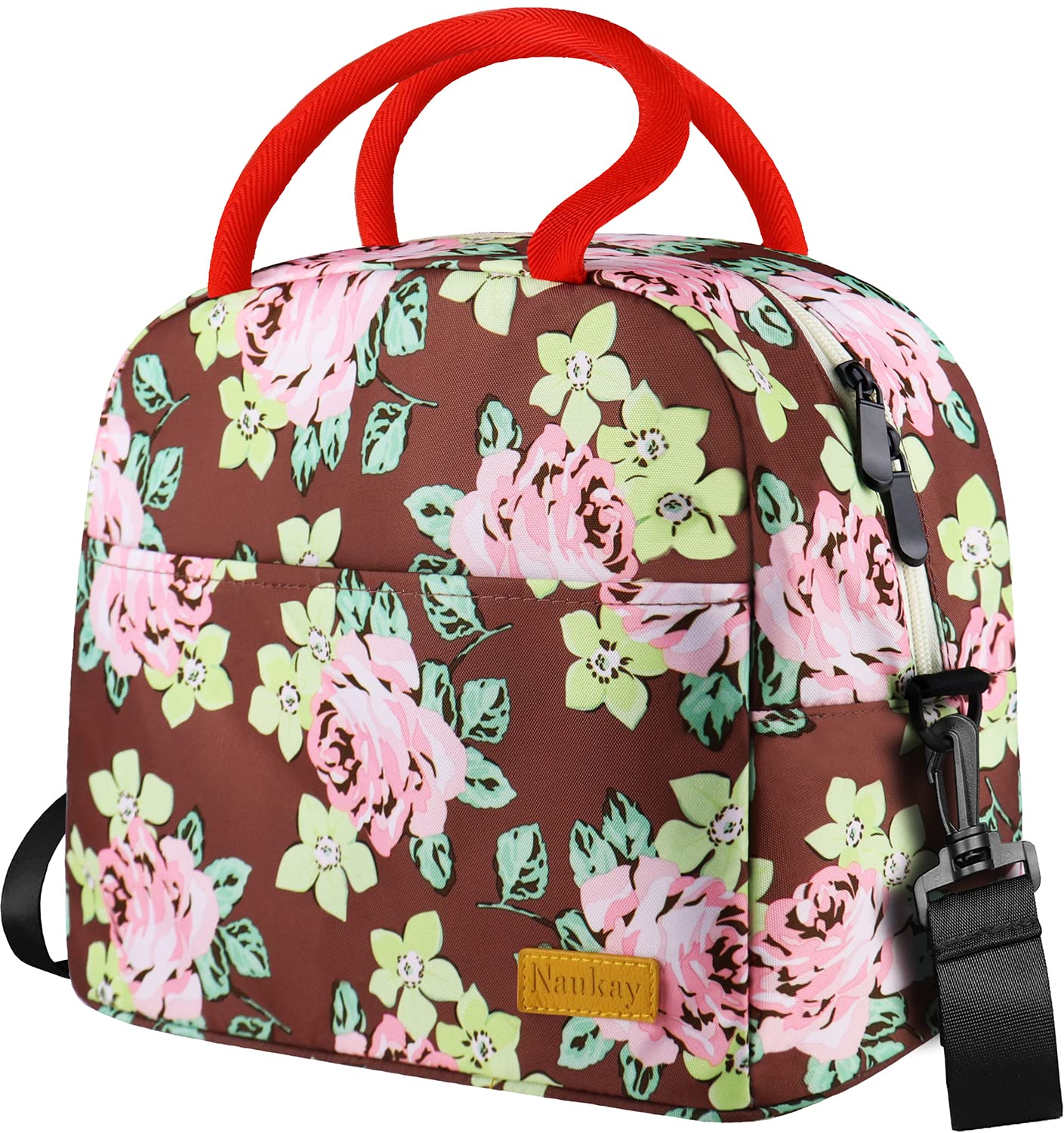 Naukay lunch bag for women, Light Durable Large Insulated Lunch Box, Reusable Cooler Tote Lunch bags with Adjustable Shoulder Strap for Woman Man Work, Office Travel Picnic Hiking Beach