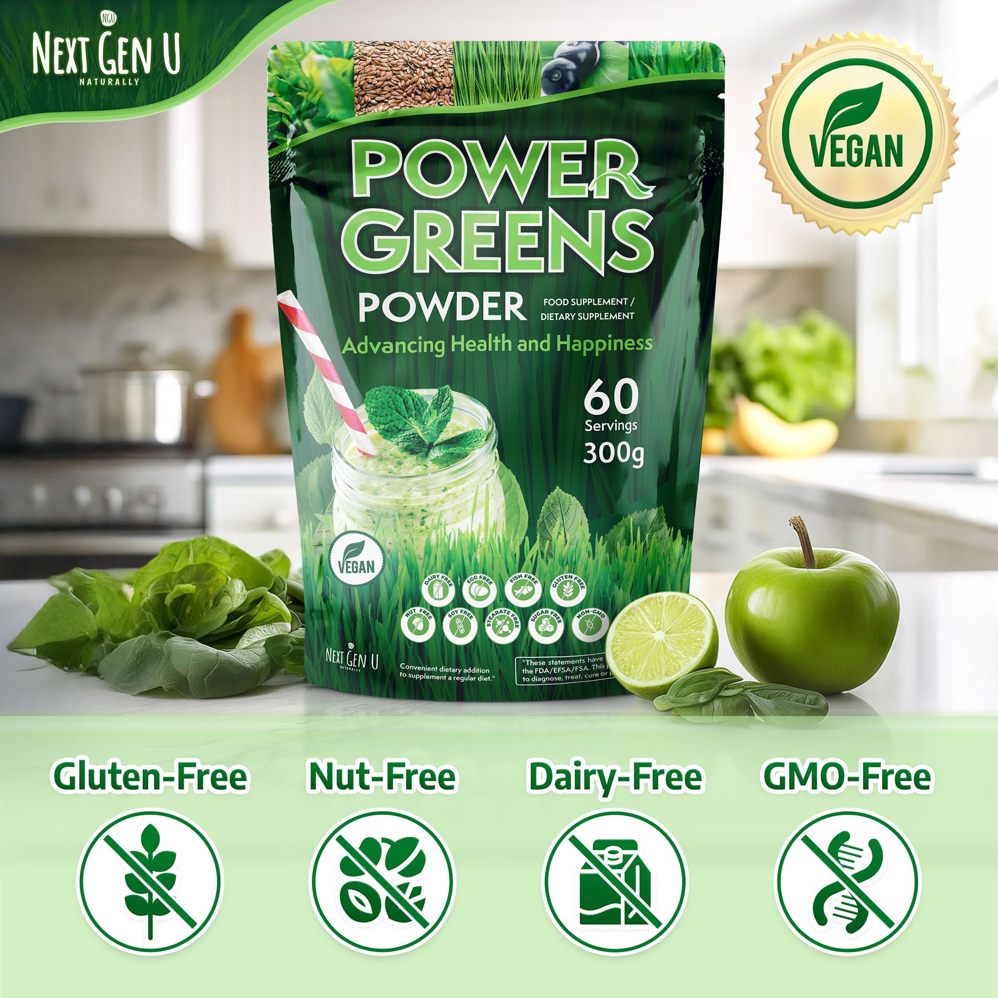 Super Greens Powder 300g, Immune Support, Food Supplement, Superfood Greens — Amazon image 4