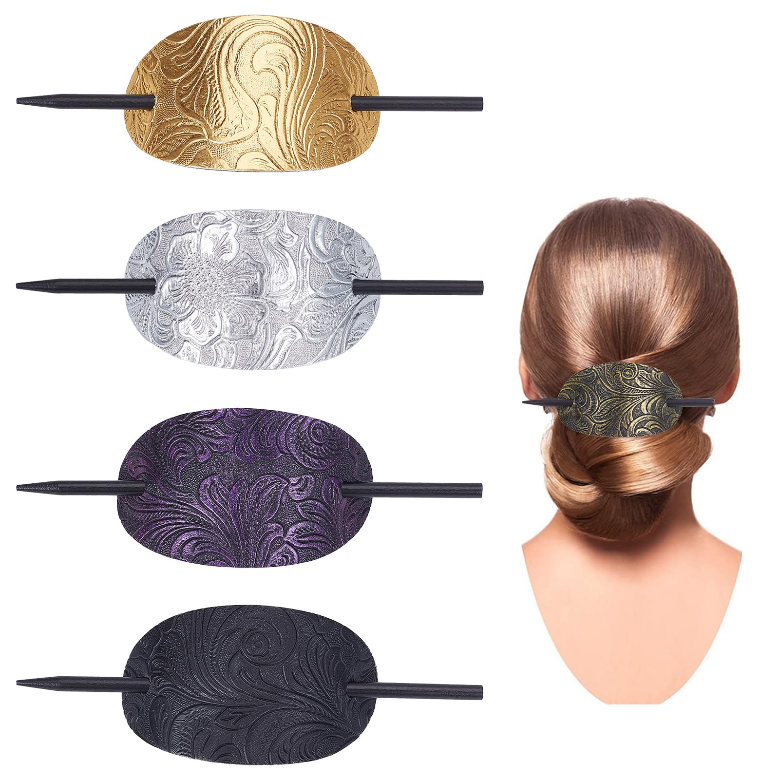 Barrettes à cheveux en cuir anti-casse pour attacher une queue de cheval sans élastique