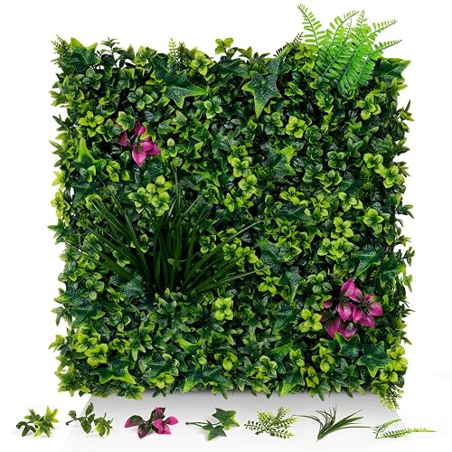 Grass Wall Panels, 20"x20" 12pcs UV-Anti Faux Greenery Backdrop