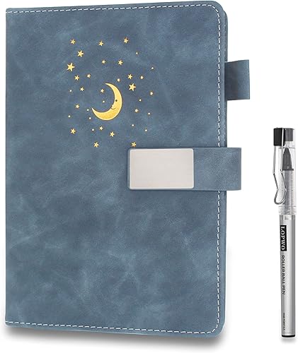 Lined Journal Notebook with Pen for Men & Women - 192 Numbered Pages 100gsm Thick Paper Vegan Leather Hardcover Writing journals - A5 Ruled Personal