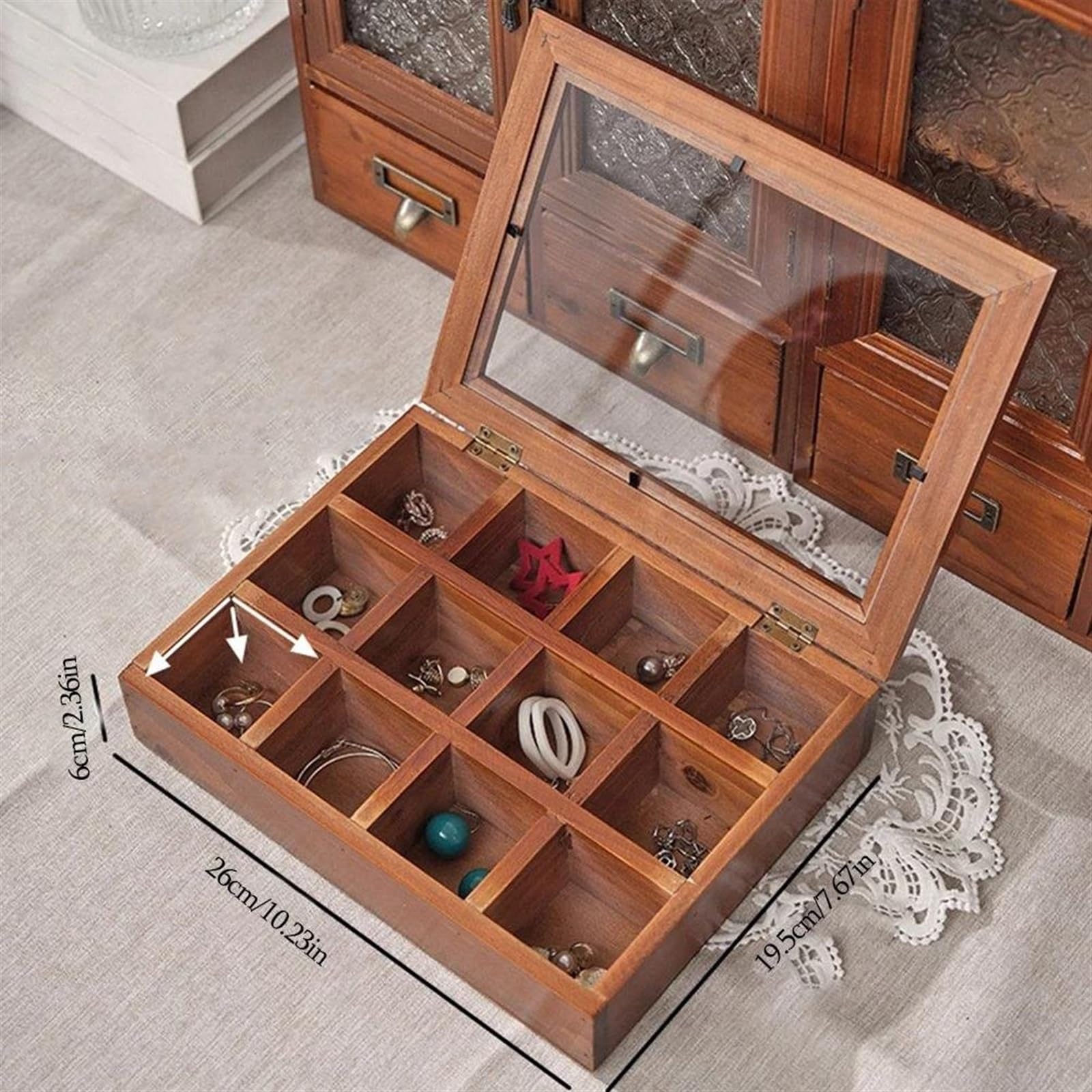 Organizer na pudełko na biżuterię, organizer na pierścionek w stylu vintage, drewniane pudełko, uchwyt na pudełka ślubne, pudełko na biżuterię na ceremonię, opakowanie na prezent, pudełka ekspozycyj