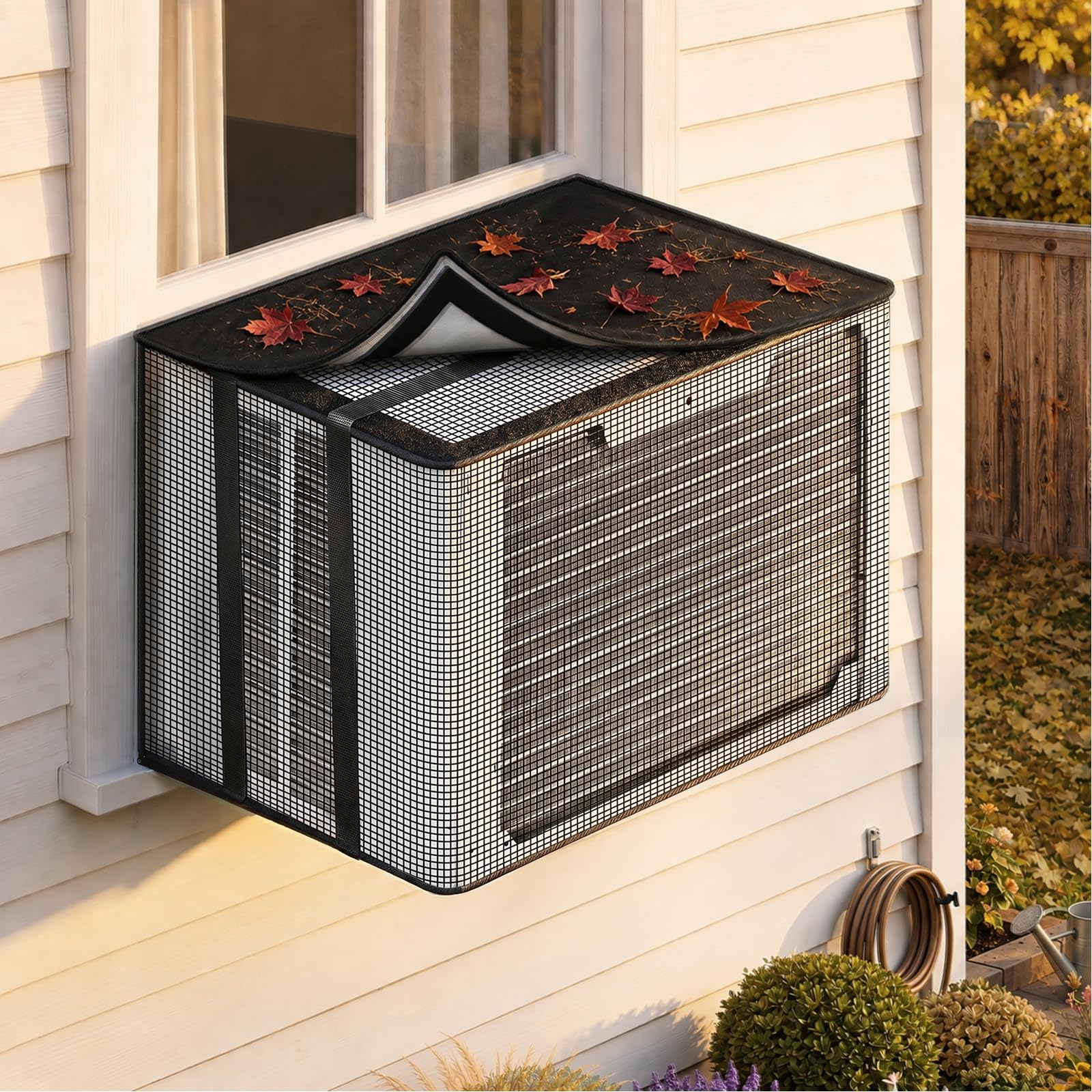 Photo 1 of DEMEDO Mesh Air Conditioner Cover - Black (26"W x 18"H x 21"D)