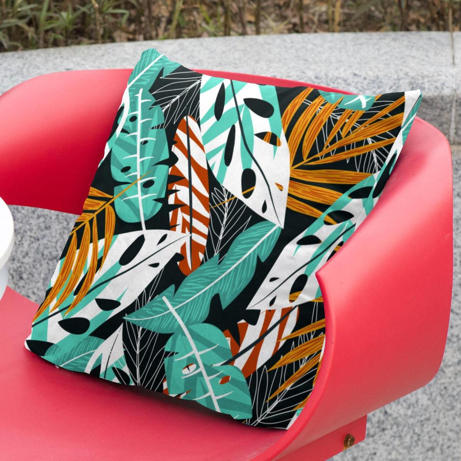 Set di 2 federe quadrate decorative tropicali per soggiorno