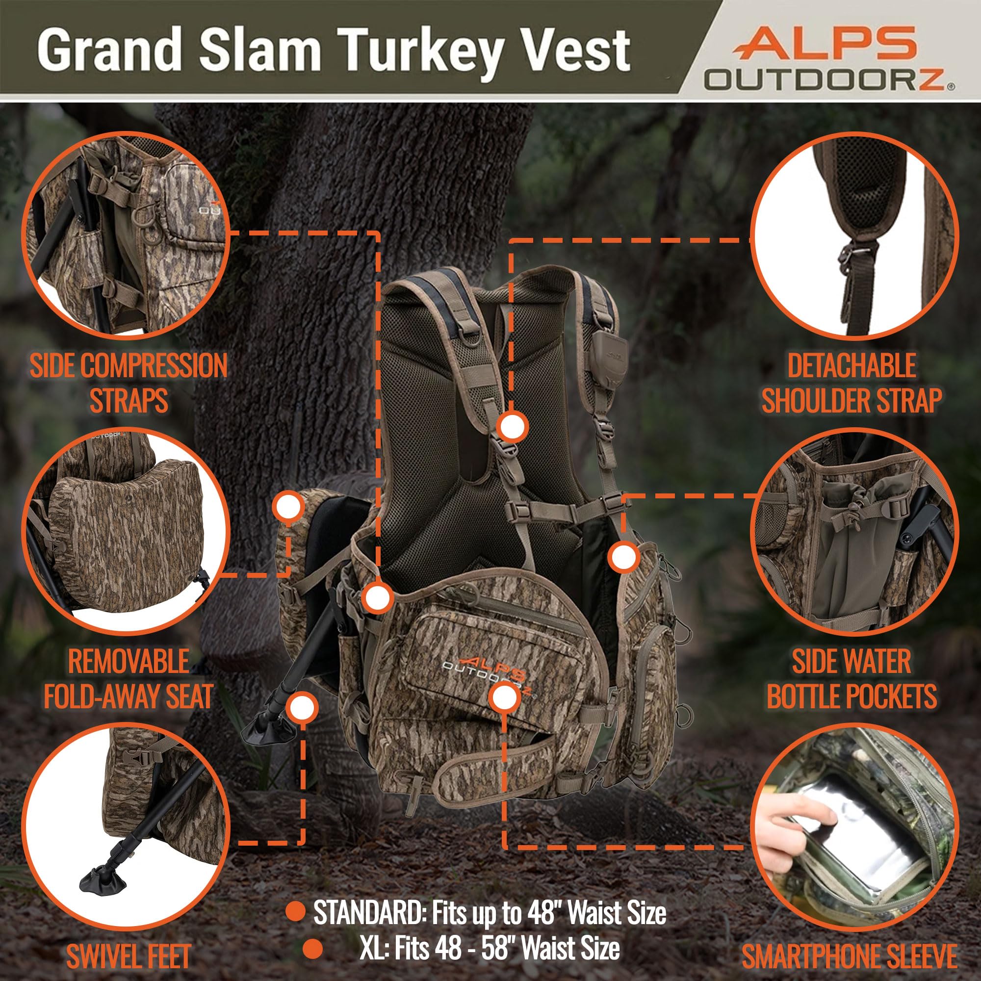 ALPS OutdoorZ Grand Slam Standard, Mossy Oak Bottomland, Tactical