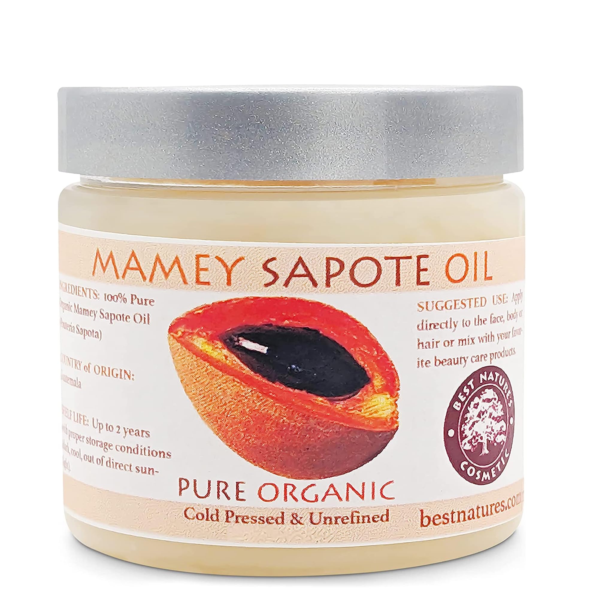 Best Nature's Cosmetics Mamey Sapote Oil Pure Organic Cold Pressed Unrefined 5 fl oz / 150 ml