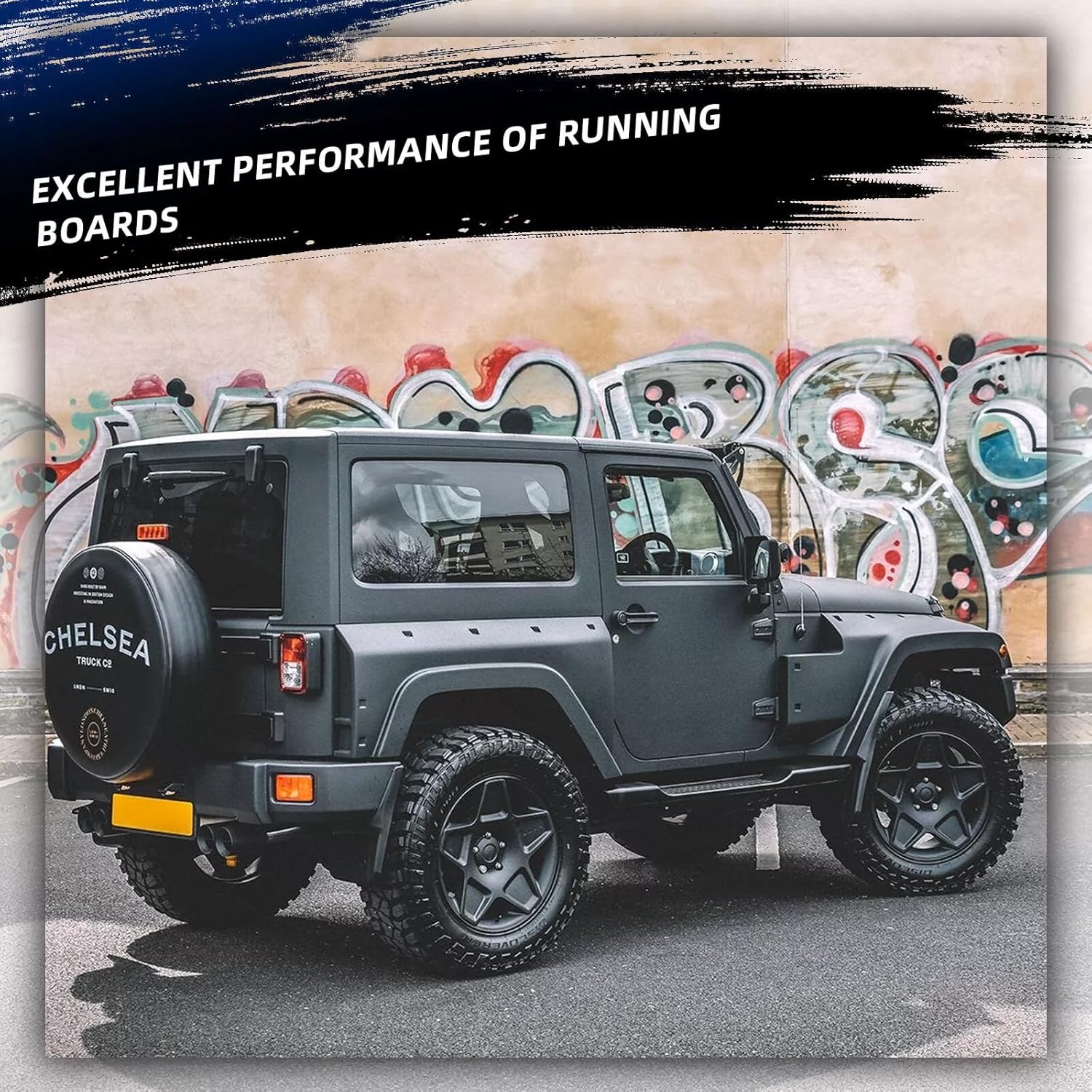 Running Boards for 2007-2018 Jeep Wrangler JK 2 Door OE Style Side Steps Nerf Bars (Excl JL Model)