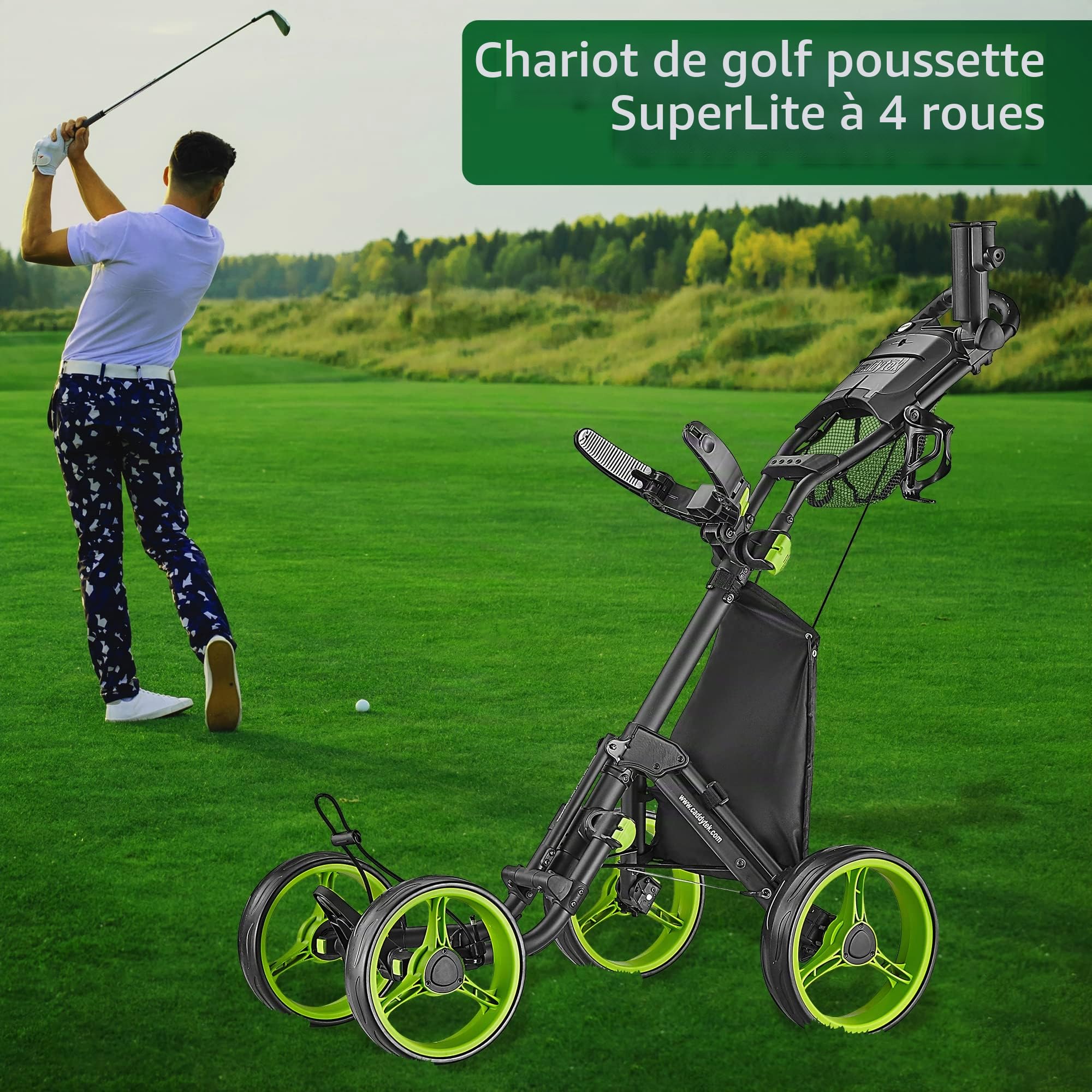 CaddyTek - Chariot de Golf Ultra léger à 4 Roues Explorer V8