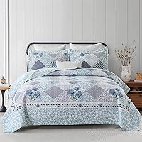 Vista 1 de Finlonte Cubrecama extra grande de 120x120 pulgadas - 100% algodón, cubrecama California King, colcha extra grande, colcha de retazos de granja