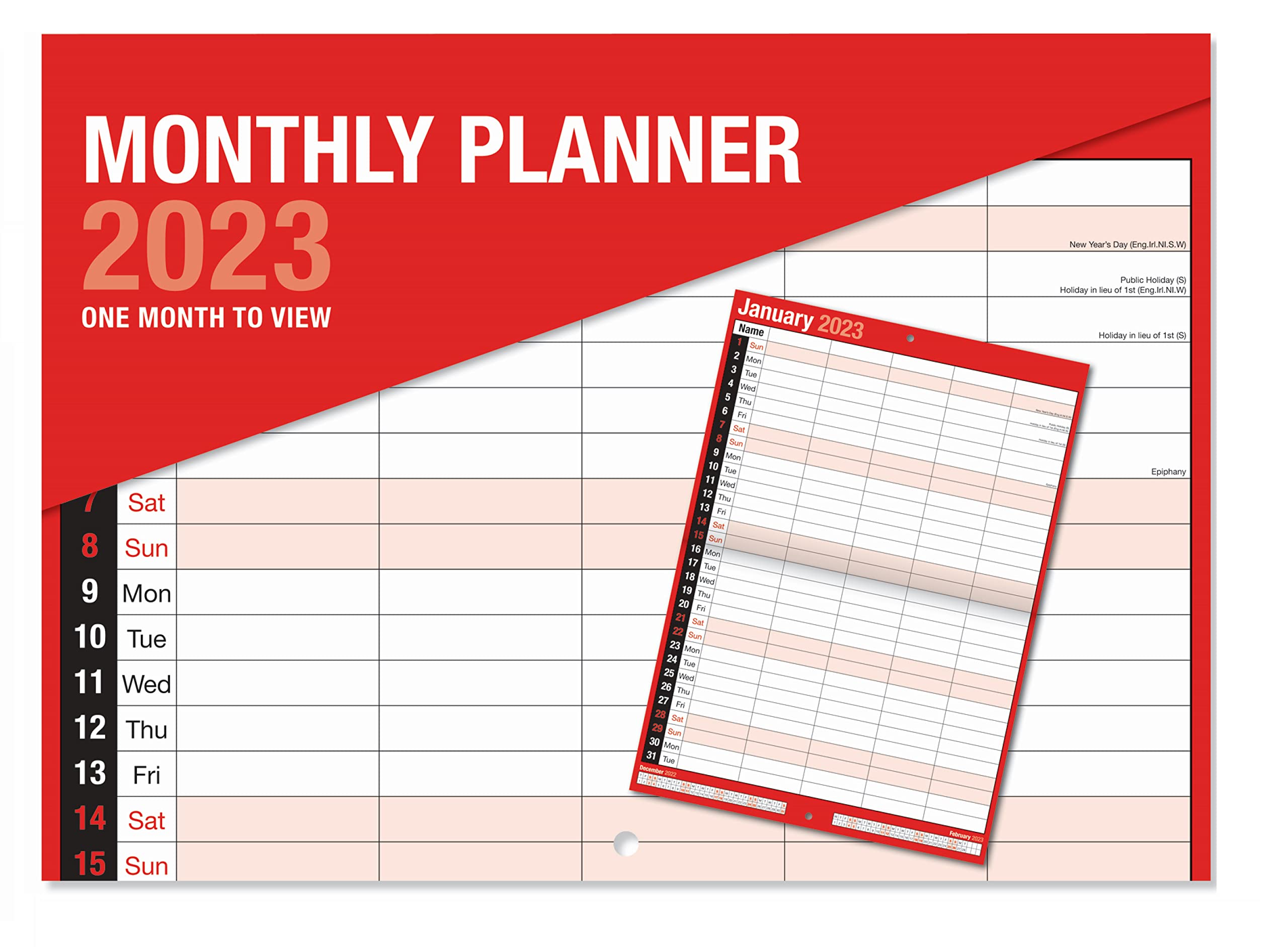 2025 A3 Family Organiser Planner 5 Column Month to View Monthly Wall Calendar