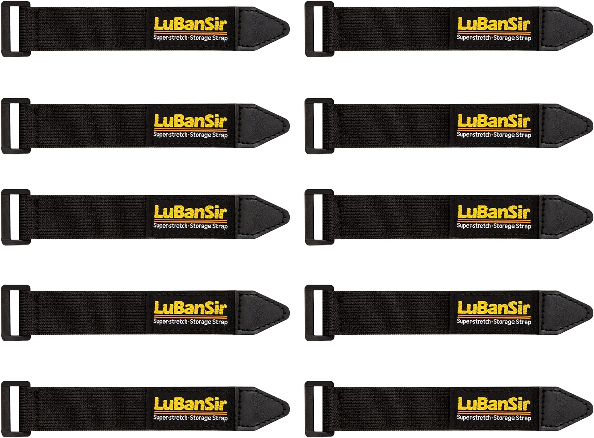 LuBanSir Cinch Straps, 1" x 6" (10 Pack) Elastic Hook and Loop Fastening Cable Strap for Extension Cord, Cable, Cord Wrap