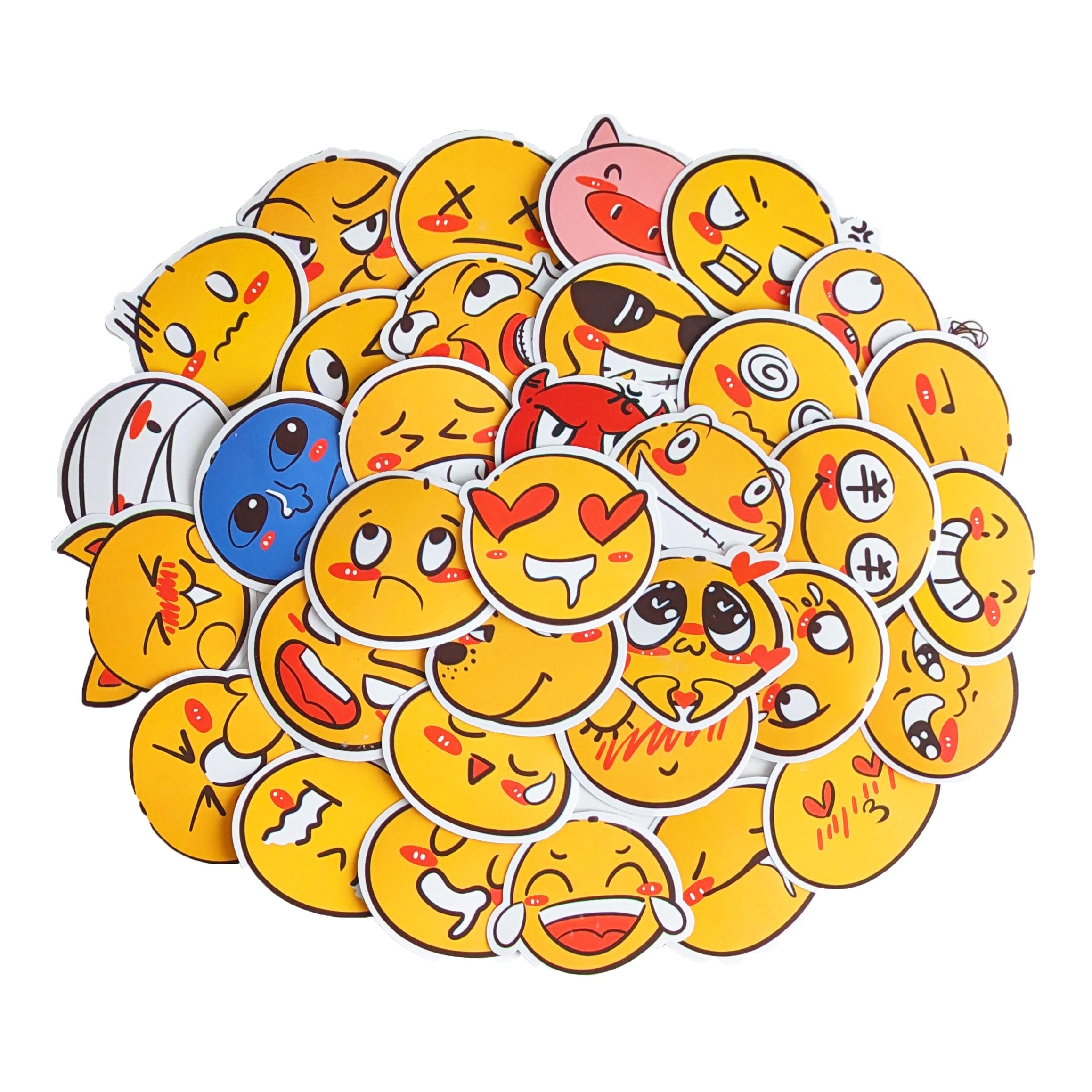100PCS Emoticon Stickers Cute Emotion Waterproof Stickers Funny Face Stickers for Scrapbook Laptop Water Bottle