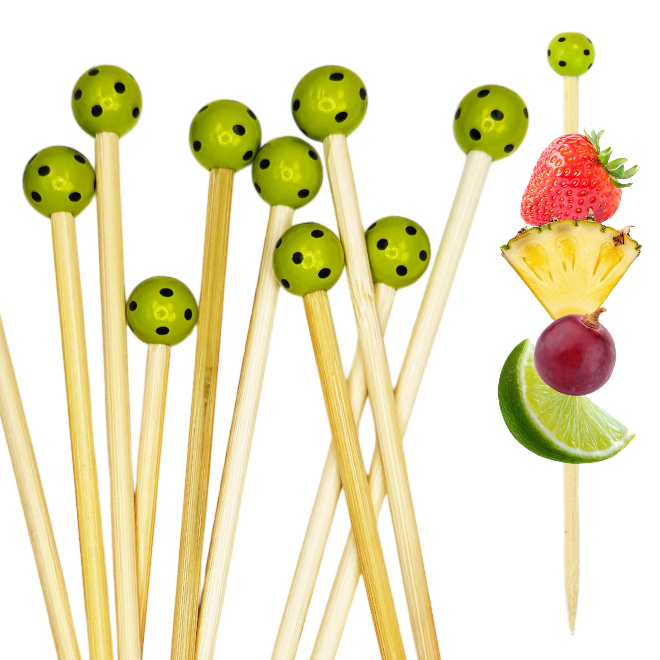 Tennis & Pickleball Cocktail Picks – 20-Pack Tennis or Pickleball Party Toothpicks – Reusable Garnish for Charcuterie, Appetizers, Drinks & Tennis Parties (Pickleball)
